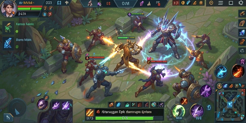 Tampilan gameplay intens dan strategis dari D73 sebagai game MOBA.