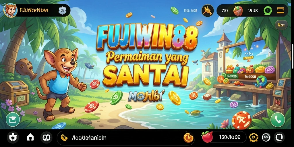 Tampilan gameplay FUJIWIN88 yang ceria dan menenangkan.