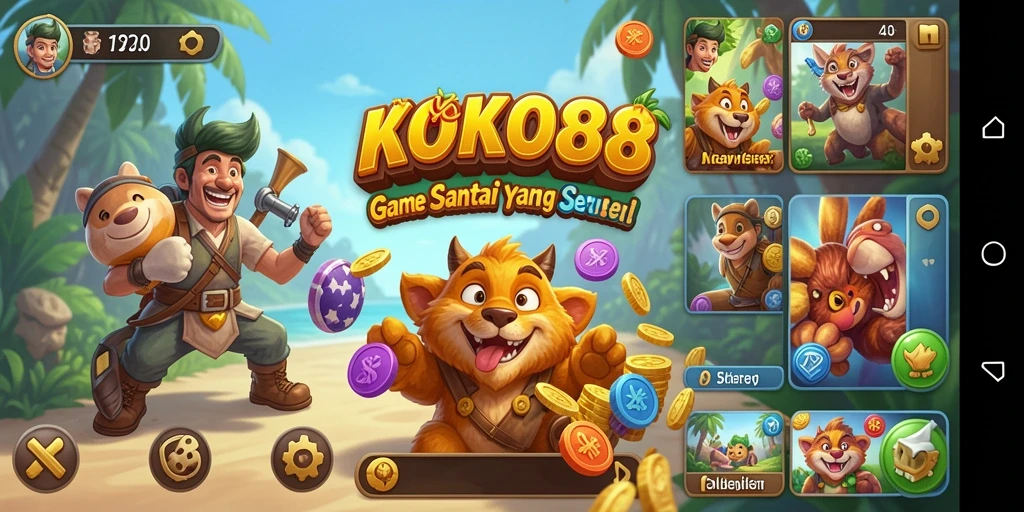 Tampilan gameplay KOKO88 yang ceria dan menawan.