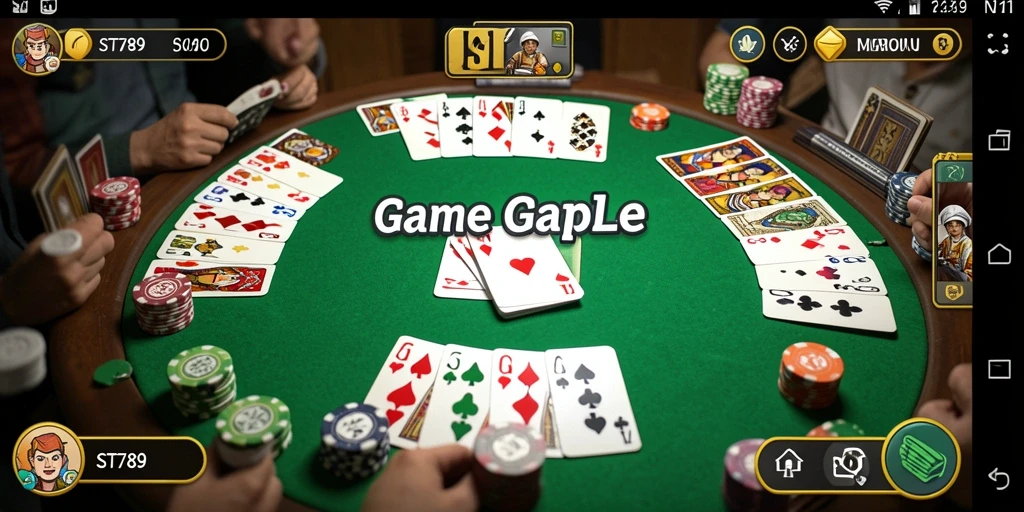 Screenshot gameplay ST789 menampilkan papan Gaple yang seru dan interaktif.